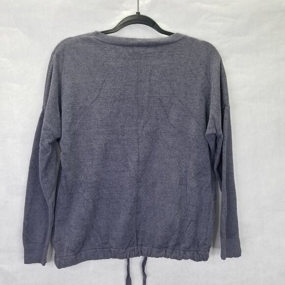 Barefoot Dreams Sweater M CozyChic Ultra Lite Slouchy Pullover Lounge Grey Purpl - Picture 7 of 13